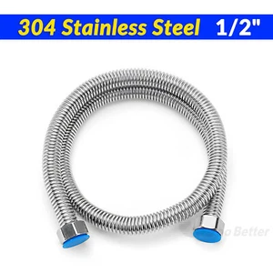 1/2" Flexible Hose 0.1M - 2M Stainless Steel WC Bathroom Heater Water Pipe - Picture 1 of 16