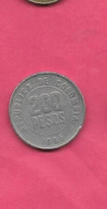 COLOMBIA KM287 1995 VF-VERY FINE-NICE LARGE used 200 PEOS COIN - Picture 1 of 1