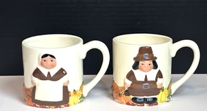 Publix The Pilgrim Pair Thanksgiving Holiday Mugs Set of (2) Coffee Mugs - Picture 1 of 24