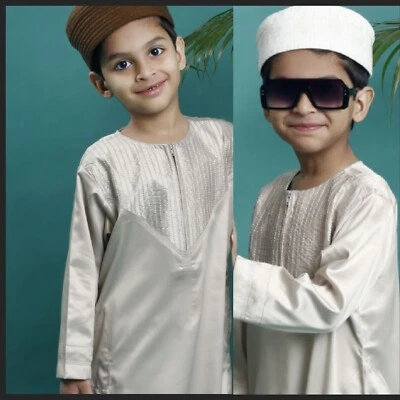 Thobe estilo emiratí omaní para niños de Best Fashion para niños Foto 1 de 4