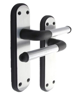 Door Handles MATT BLACK - Satin Interior Lever Latch Marina Deluxe Modern D1 - Image 1 of 4