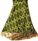 Vintage Sari Wrap Skirt Multicolor Bohemian Double Layer Reversible Sari Skirt
