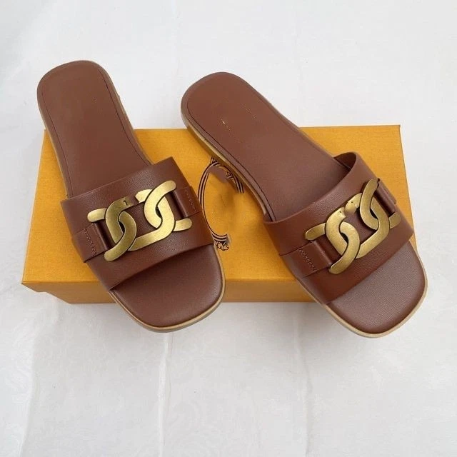 Современные женские кожаные тапочки с плоским дном с открытыми носками для повседневной носки - Изображение 1 из 4