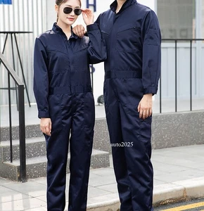 Men Women's Coverall Overall Workwear Cotton Work Pant Jumpsuit Labor Uniforms - Picture 1 of 26