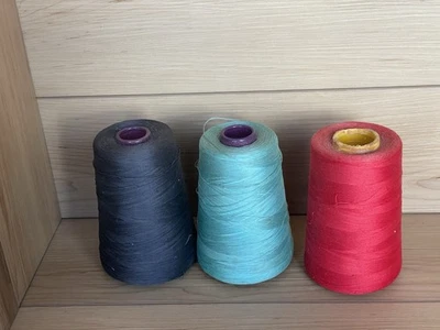 2 Pc Vintage Spools Clark’s ONT Tread Black Blue  + Monogram Red - Image 1 of 4