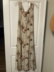 Coldwater Creek 14 Hawaiian Print Strappy /Mid Length Dress - Picture 1 of 9