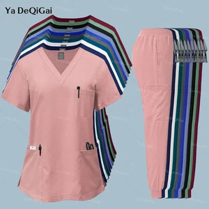Uniforme Clínico Rosa Mujer Farmacia Ropa de Trabajo Enfermera Uniforme Hospital Médico - Imagen 1 de 21