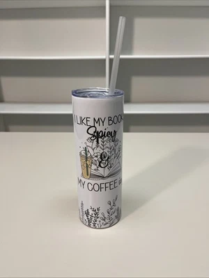 Book Lovers Coffe Tumbler 16oz. New I Like My Books Spicy  - Image 1 of 4