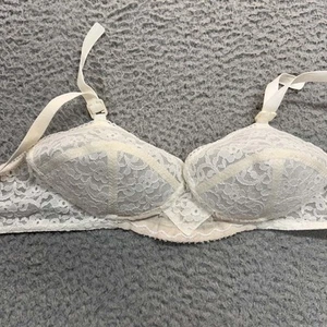 Reggiseno Vintage Cone Brae Delightform 32A Copertura Completa 15-6 Pizzo Bianco - Foto 1 di 12