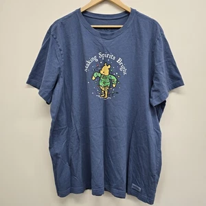 Maglietta Life Is Good Crusher Winnie Pooh Bear Making Spirits Bright XXL Holiday - Foto 1 di 8