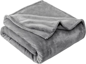 Coperta Plaid Pile Di Flanella 160 X 220 Cm, Grigio - Coperta Calda per Letto E - Foto 1 di 12