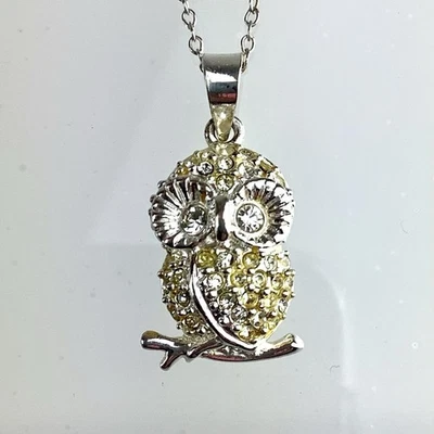 Sterling Silver (.925) Owl .75” Pendant And Sterling Silver 18” Chain - Image 1 of 4