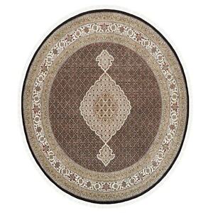 10'x10' Tebraz Mahi Fish Medallion Design Wool-Silk Handknotted Round Rug R62632