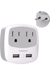 New European Dual Travel Plug Adapter TESSAN International Power Converter - Picture 1 of 9