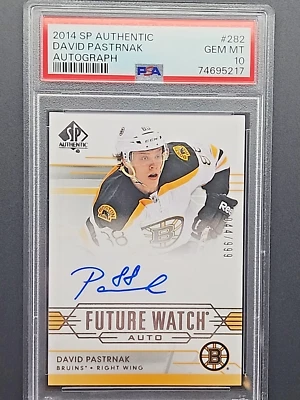2014-15 SP Authentic David Pastrnak Future Watch Auto SP /999 - PSA 10 GEM Mint - Image 1 of 4