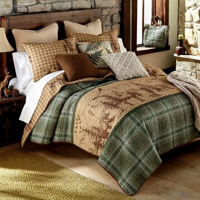 Donna Sharp Spruce Trail Quilt Bedding Set Bear Lodge Cabin Reversible & Tote - Image 1 of 4