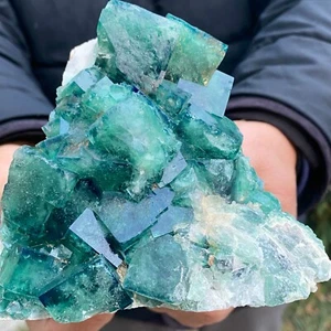 2.64LB natural super beautiful green fluorite crystal ore standard sample - Picture 1 of 10