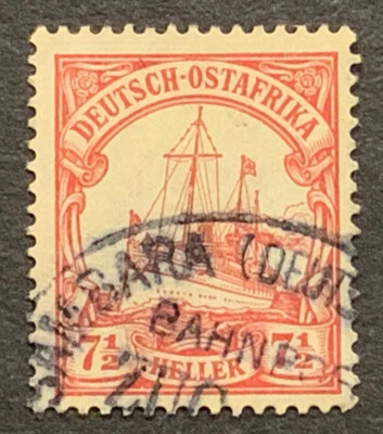 Travelstamps: 1905 GERMANY EAST AFRICA STAMPS Kaiser’s Yacht 7½h Used - Image 1 of 4