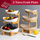 Elegant Tiered Tray Fruit Plate Serving Bowls Shelves Holder 3 Tiers White