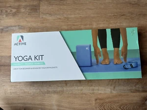 Active Yoga Kit Includes Slip Resistant Yoga Mat Yoga Block and Yoga Strap New - Picture 1 of 6