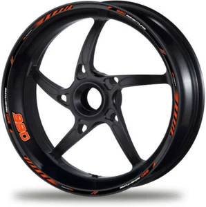 BLACK ORANGE 21''18'' 990 Adventure Motorcycle Wheel Decal Rim Stickers Stripes - Picture 1 of 1