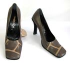 Chaussures de cour SAN MARINA talons 10,5 cm cuir gris et beige 38 neuves