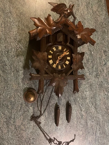 Antique black Forrest cuckoo clock with belle! Cover