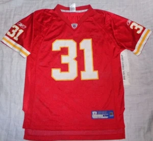 KANSAS CITY CHIEFS NFL Priest Holmes Football Jersey Size Large 14/16 Youth - Picture 1 of 2
