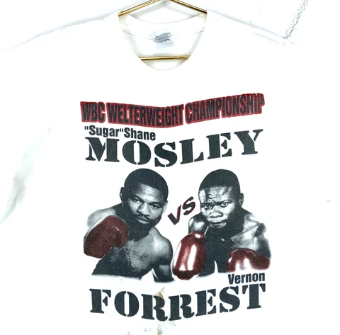 Vintage Sugar Shane Mosley Vs Vernon Forest T-shirt Size XL White Wbc Boxing Tee Cover