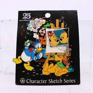 B1 Tokyo Disney TDR TDLR Pin 25 Years Character Sketch Minnie Donald Mickey - Picture 1 of 1