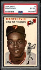 Monte Irvin Card 1954 Topps #3 PSA 6