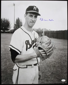 1954-56 Warren Spahn Milwuakee Braves Signed 16x20 Photo (JSA) - Picture 1 of 1