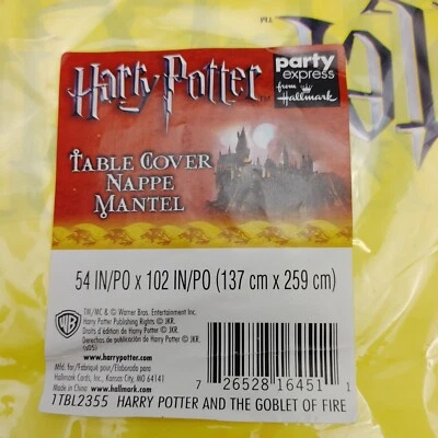 HARRY POTTER Table Cover Goblet Fire 54" X 102" Plastic Hallmark Party Express - Image 1 of 4