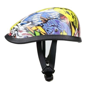 Vintage Baseball Cap Helmet Motorcycle Half Helmet Chopper Scooter Berets Helmet - Picture 1 of 16