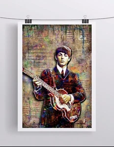 Beatles Paul McCartney Tribute 24 x 36 Zoll Poster Beatles Tribute Druck kostenloser Versand USA - Bild 1 von 6