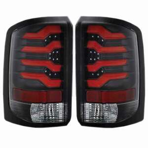 Clear Lens Black Housing Red LED Light Bar Tail Lights fits 14-17 GMC SIERRA