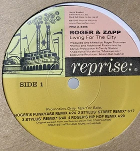 Roger & Zapp - Living For The City (12", Promo) 1996 Reprise Funk Soul VG+ - Picture 1 of 4