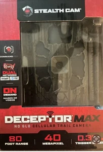Stealth Cam DECEPTOR MAX 80ft 40MP Cellular Trail Camera STC-DCPTRX-W BRAND NEW - Picture 1 of 3