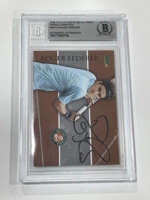 Roger Federer Signed Ace French Open Card Slabbed Beckett BAS COA Auto a - Image 1 of 4