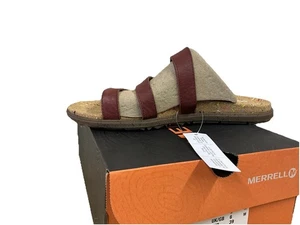 NIB Merrell Napa Valley Slide Leather Sandal Merlot 6 - Picture 1 of 5