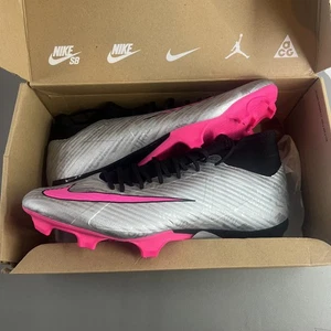 Botines de fútbol Nike Zoom Mercurial Superfly 9 Academy MG plateados/rosa para hombre talla EE. UU. 12 - Imagen 1 de 8