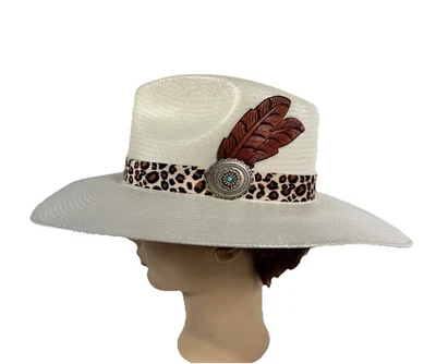 SOMBRERO DE PAJA NATURAL CHARLIE 1 CABALLO DAMAS HEATSEEKER Mujer’s Grande ¡Nuevo! Foto 1 de 4