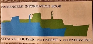Italian Print TSS FAIRSEA Cruise Ship Passenger Info Book Deck Maps Amenities - Picture 1 of 24