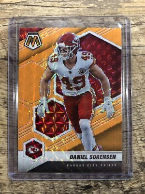 2021 Panini Mosaic Football Daniel Sorensen Orange Fluorescent Prizm 03/25 SSP - Image 1 of 2