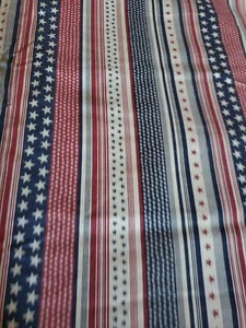 Vntg Sewing General Fabrics Patriotic Stars &  Stripes 2ydsx45" Cotton Red Biege - Picture 1 of 5