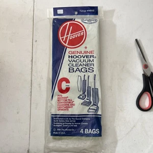Hoover Type C Upright Vacuum Cleaner Bags 4 PACK Genuine OEM pack #4010003C NEW - Picture 1 of 3