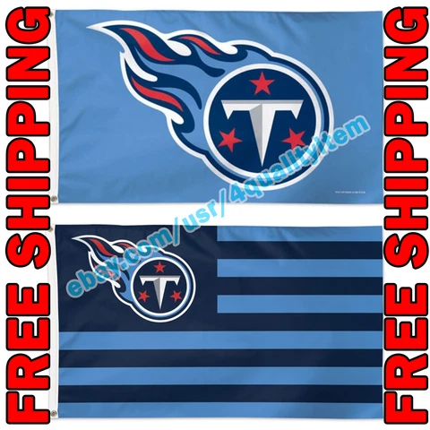 Deluxe Tennessee Titans Logo USA Stars Stripes Flag Banner 3x5 ft NFL Fan 2021 Cover