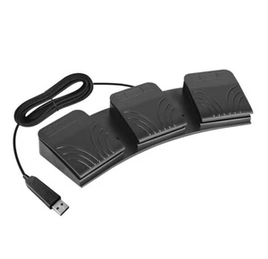 USB 3-Key Foot Switc, ProgrammableKeyboard/Mouse/Game Controls, Silent Optical - Picture 1 of 6