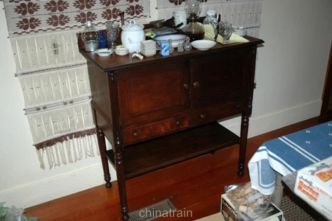 Antique 1800s Farmhouse Dining Room Cabinet Sideboard John Hayes Warren Ohio Cover
