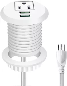 Ojal de alimentación de escritorio, ojal de escritorio orificio de 2 pulgadas, ojal de alimentación con USB, Ea - Imagen 1 de 12